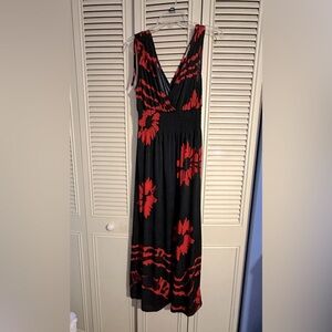 Sundress Size Large - Black With Red Starbursts